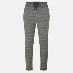 Mens Grey Checked Trouser with Drawstring Waist
