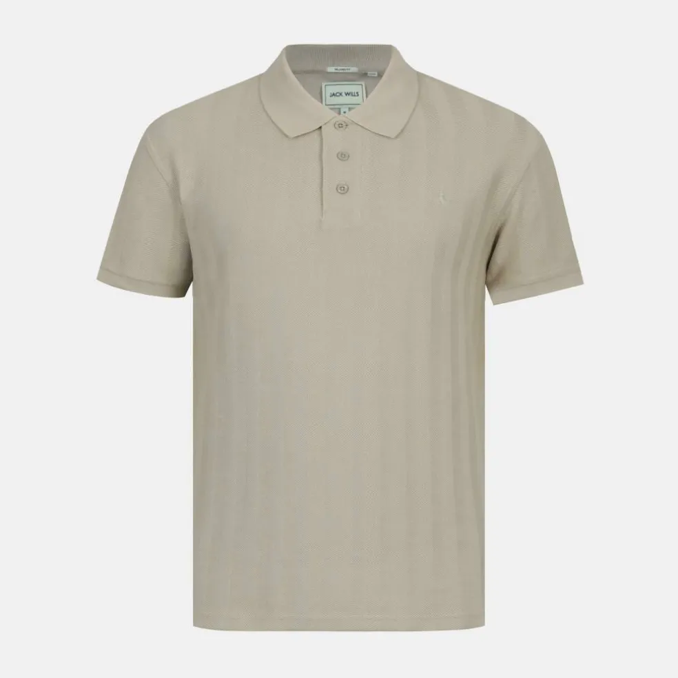 Men's Herringbone Cotton Short Sleeve Polo Shirt
