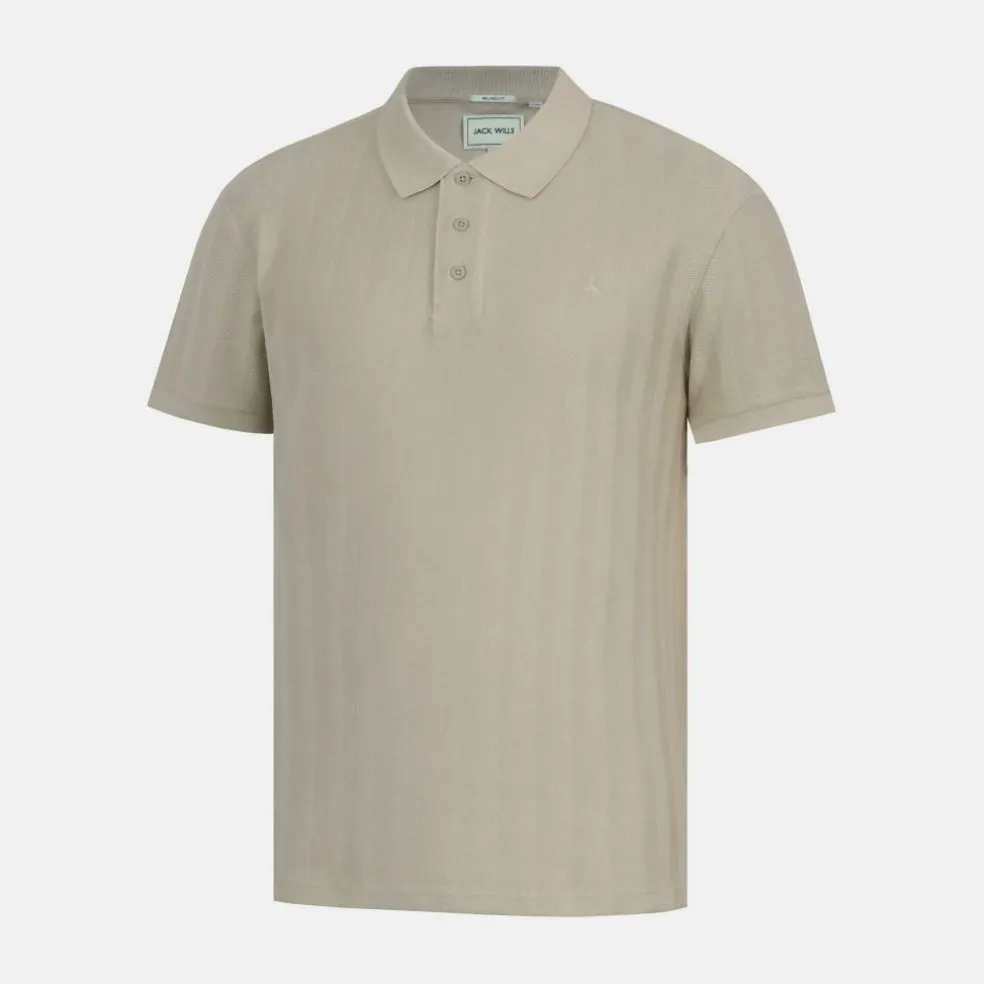 Men's Herringbone Cotton Short Sleeve Polo Shirt