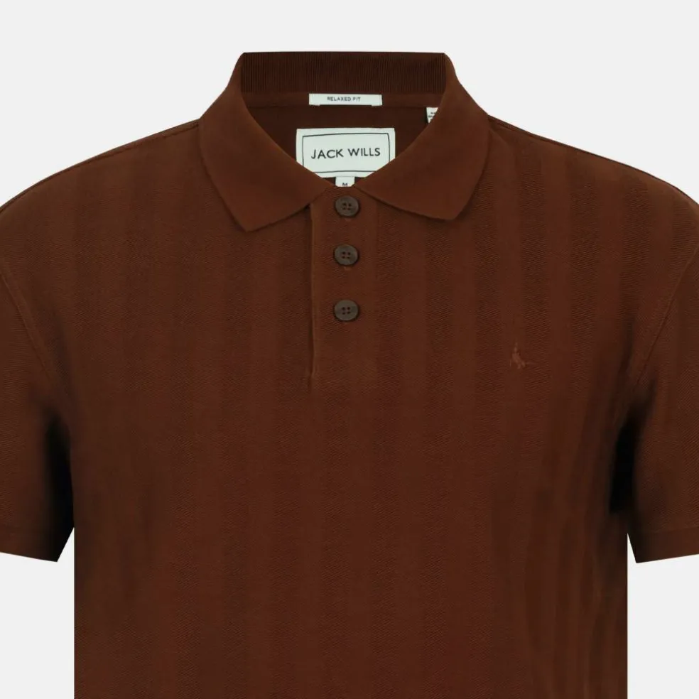 Men's Herringbone Cotton Short Sleeve Polo Shirt