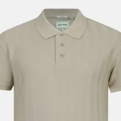 Men's Herringbone Cotton Short Sleeve Polo Shirt