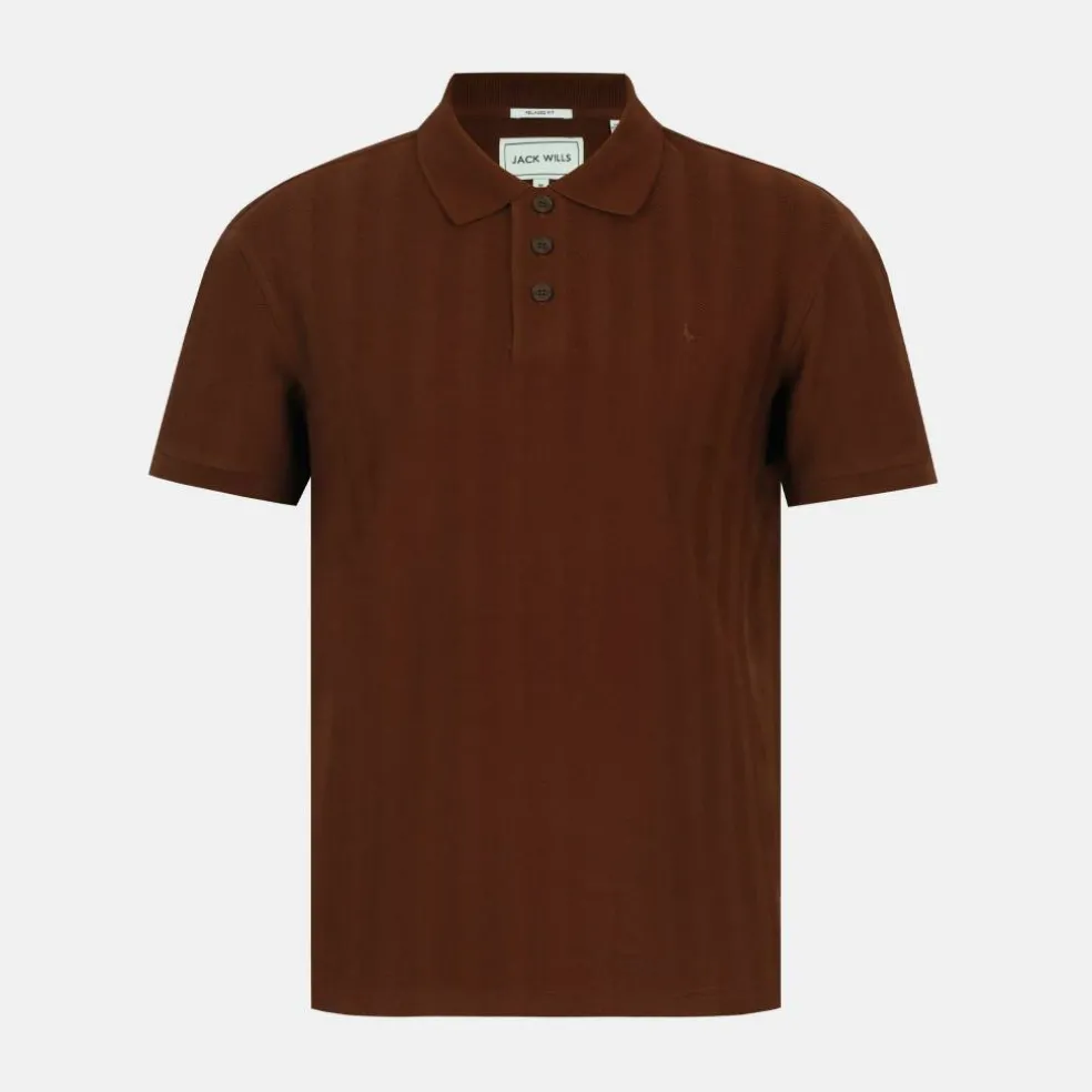 Men's Herringbone Cotton Short Sleeve Polo Shirt