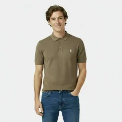 Men's Herringbone Short-Sleeve Polo Shirt