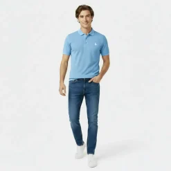 Men's Herringbone Short-Sleeve Polo Shirt