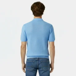 Men's Herringbone Short-Sleeve Polo Shirt