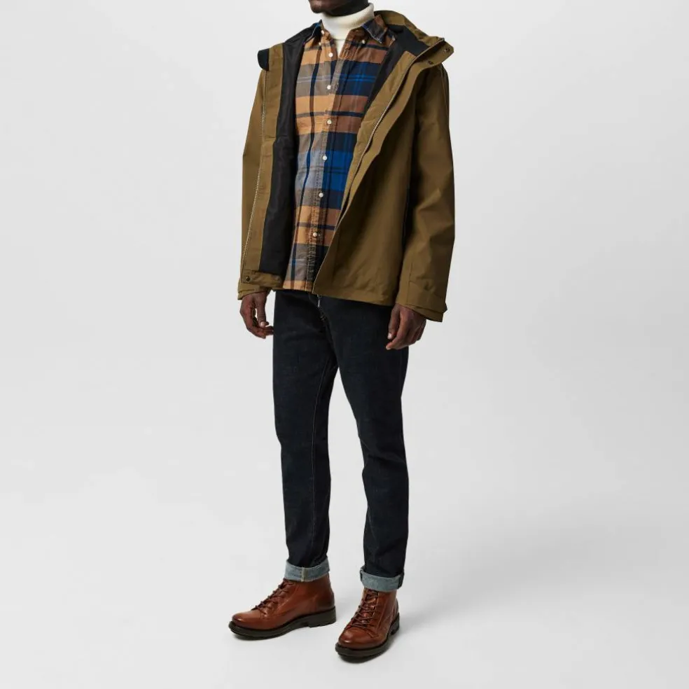 Men's Hooded DWR Long Sleeve Waterproof Jacket