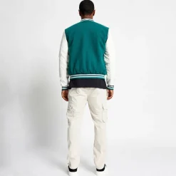 Men's Hudson Baseball Wool Forest Green Long Sleeve Varsity Jacket