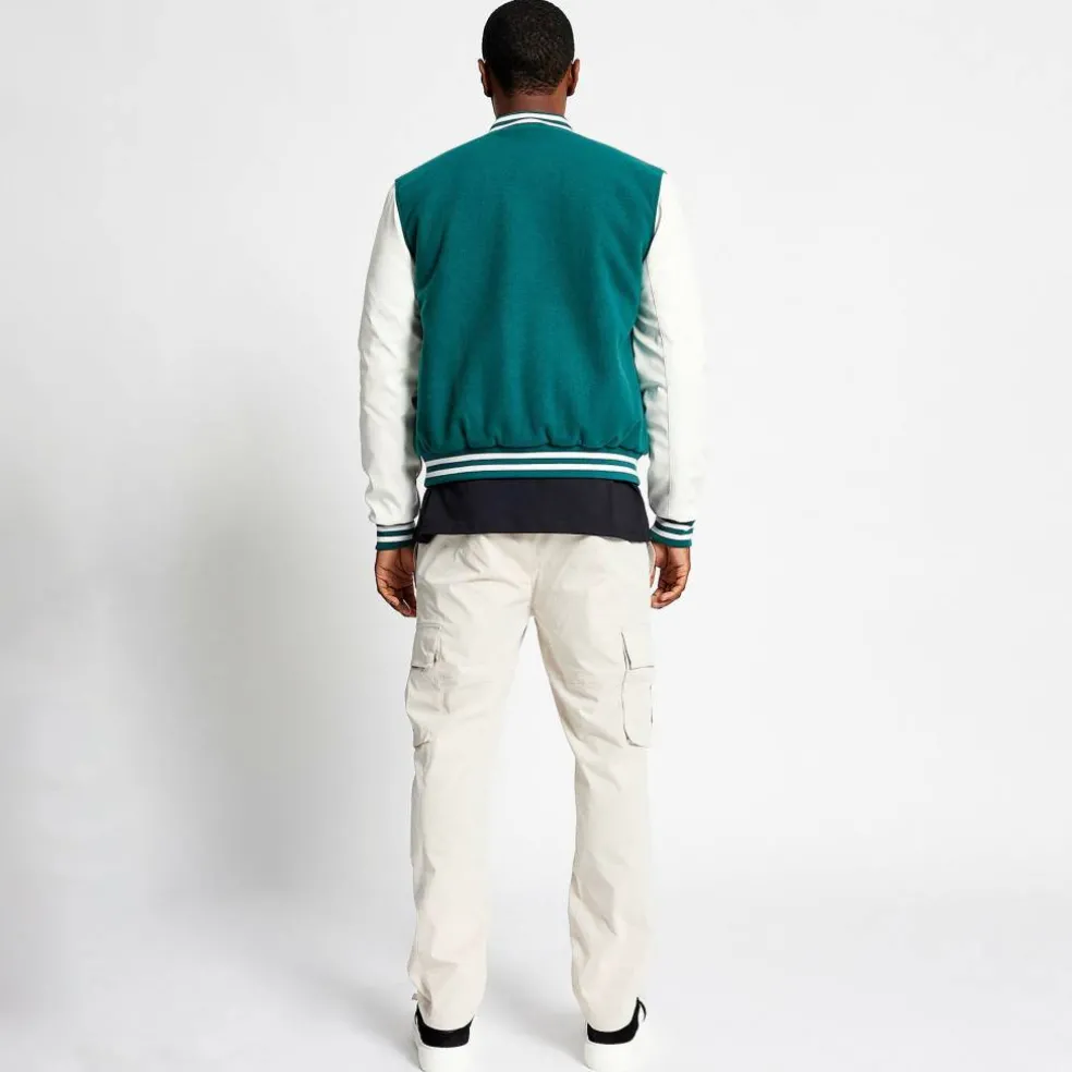 Men's Hudson Baseball Wool Forest Green Long Sleeve Varsity Jacket
