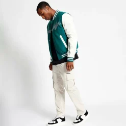 Men's Hudson Baseball Wool Forest Green Long Sleeve Varsity Jacket