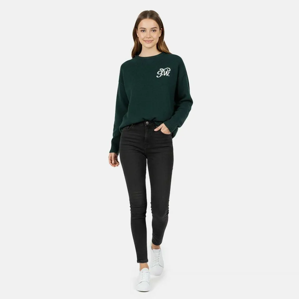 Men's Initial Long Sleeve Oversized Fit Crew Neck Jumper