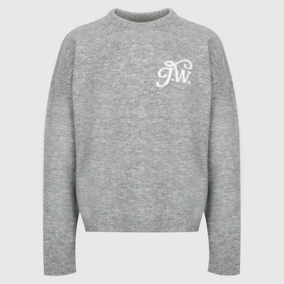 Men's Initial Long Sleeve Oversized Fit Crew Neck Jumper