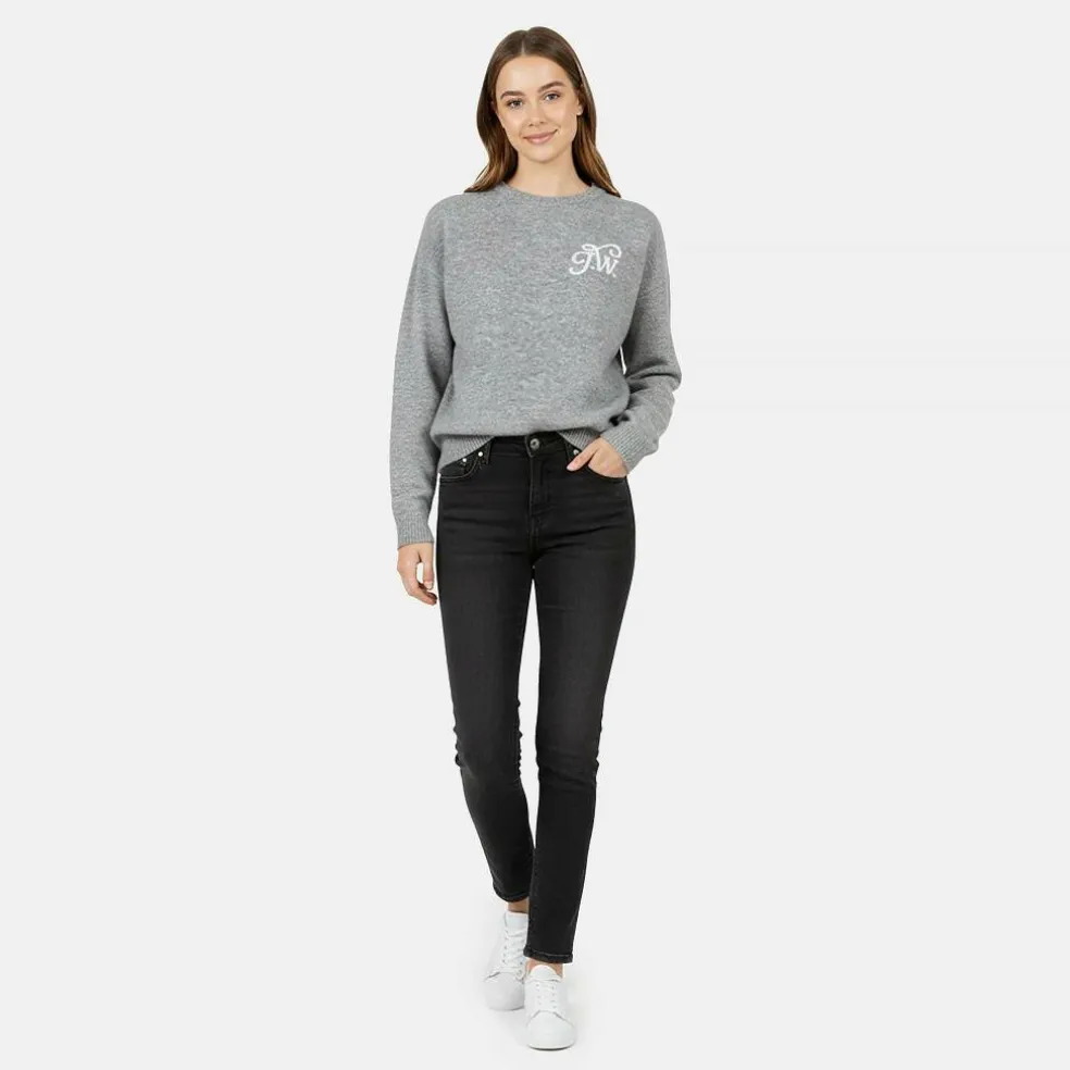 Men's Initial Long Sleeve Oversized Fit Crew Neck Jumper