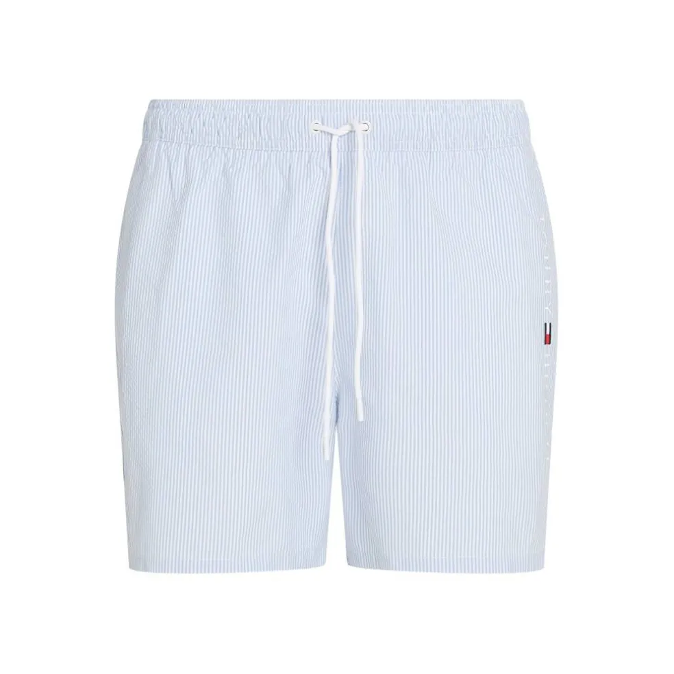 Men's Ithaca Stripe Medium Length Drawstring Swim Shorts