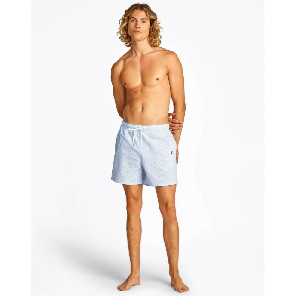 Men's Ithaca Stripe Medium Length Drawstring Swim Shorts