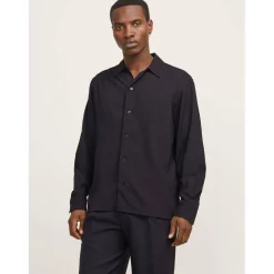 Men's Jacquard Long Sleeve Plain Shirt