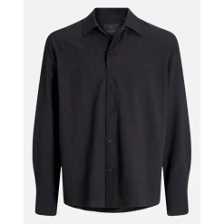 Men's Jacquard Long Sleeve Plain Shirt
