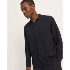 Men's Jacquard Long Sleeve Plain Shirt