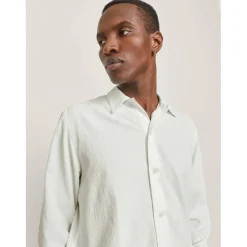Men's Jacquard Long Sleeve Plain Shirt
