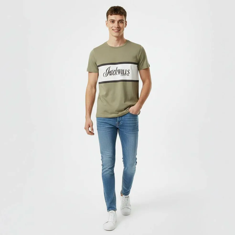 Men's JW Colour Block Regular Fit T-Shirt