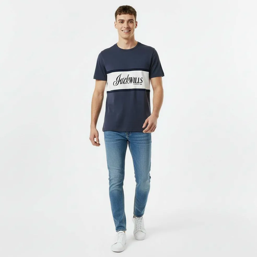 Men's JW Colour Block Regular Fit T-Shirt