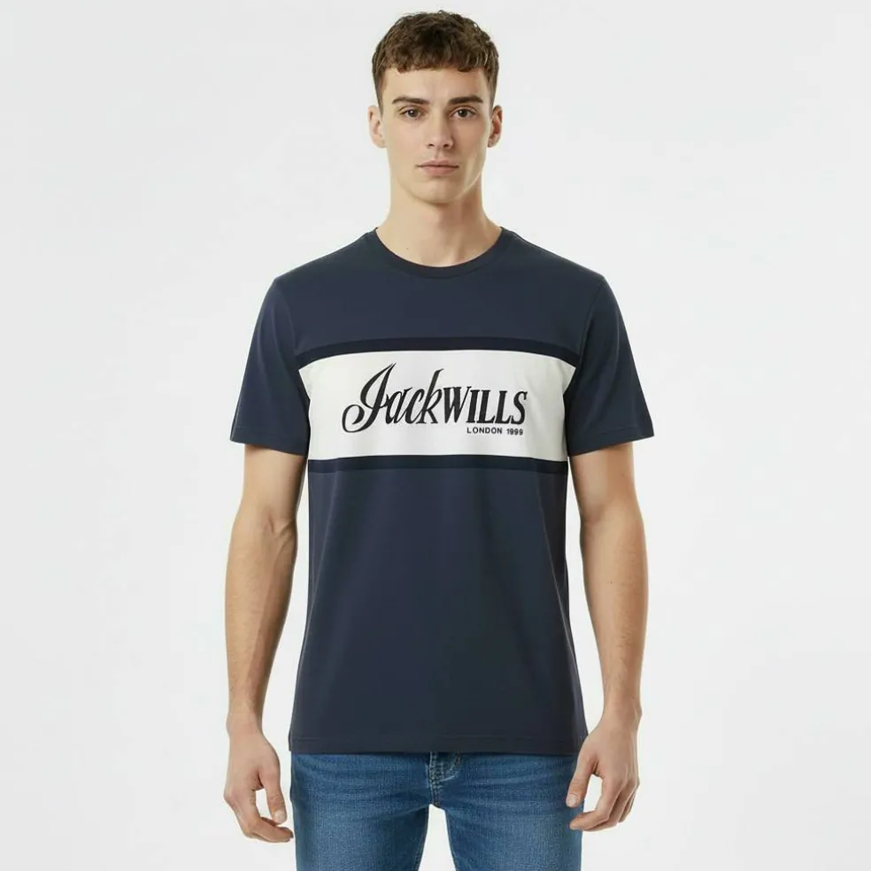Men's JW Colour Block Regular Fit T-Shirt