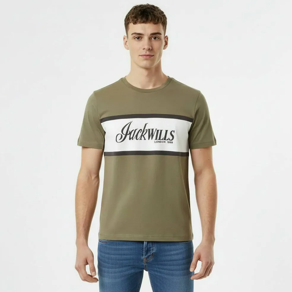 Men's JW Colour Block Regular Fit T-Shirt