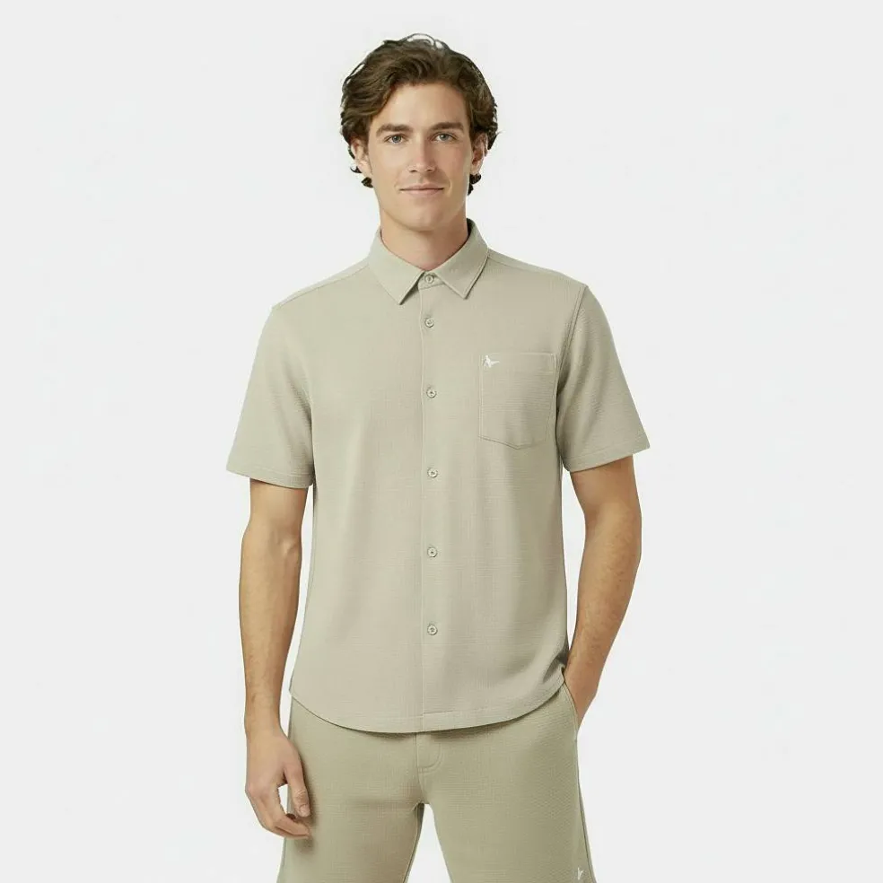 Men's JW Waffle Short-Sleeve Plain Shirt