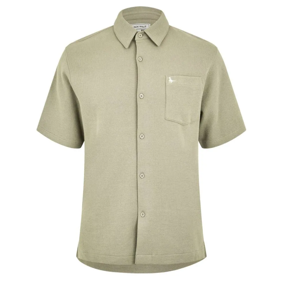 Men's JW Waffle Short-Sleeve Plain Shirt