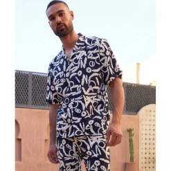 Men's Langdale Short-Sleeve Patterned Shirt