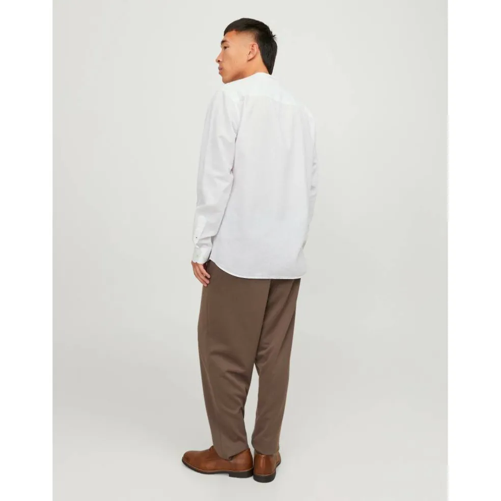 Men's Long-Sleeve Buttoned Linen Shirt