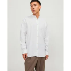 Men's Long-Sleeve Buttoned Linen Shirt