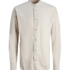 Men's Long-Sleeve Buttoned Linen Shirt
