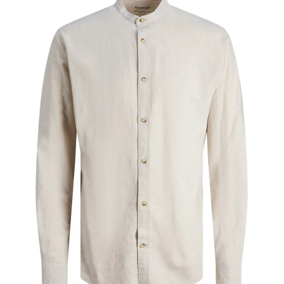 Men's Long-Sleeve Buttoned Linen Shirt
