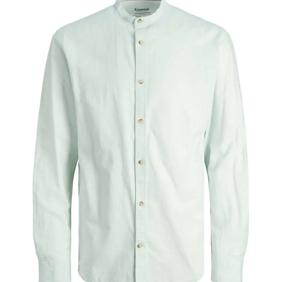 Men's Long-Sleeve Buttoned Linen Shirt