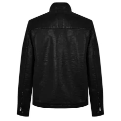 Men's Long Sleeve Faux Leather Jacket