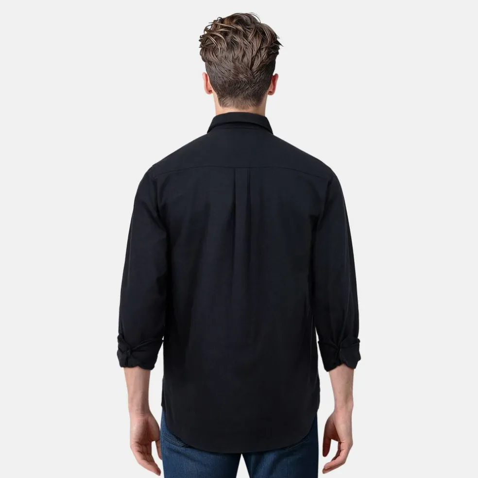 Men's Long-Sleeve Flannel Plain Shirt