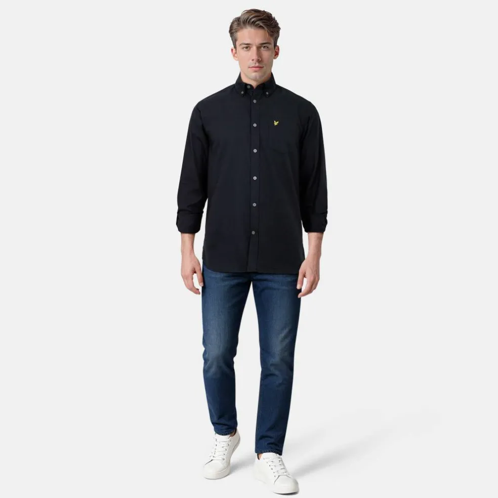 Men's Long-Sleeve Flannel Plain Shirt