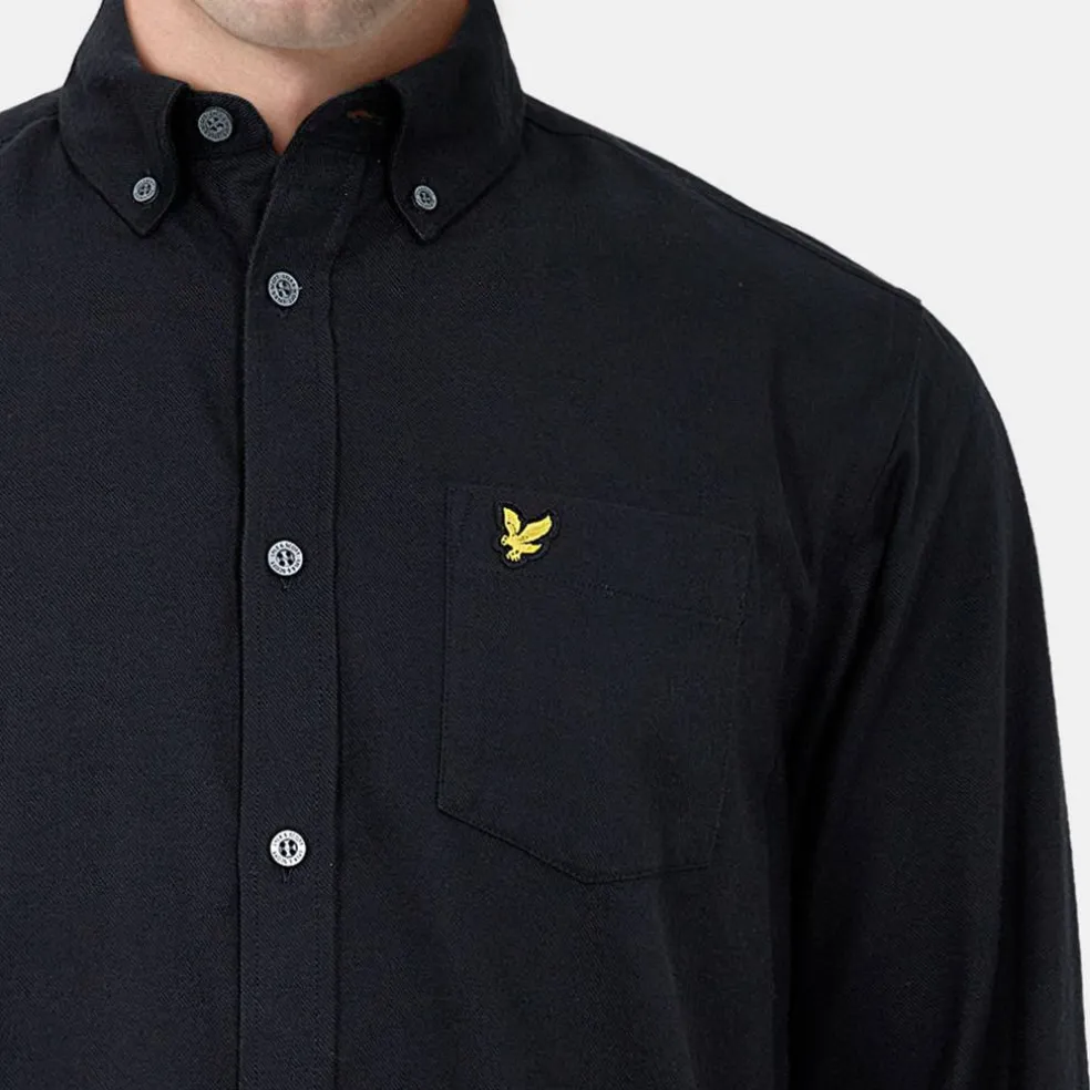 Men's Long-Sleeve Flannel Plain Shirt