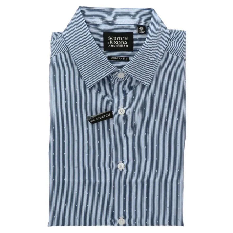 Men's Long-Sleeve Patterned Shirt