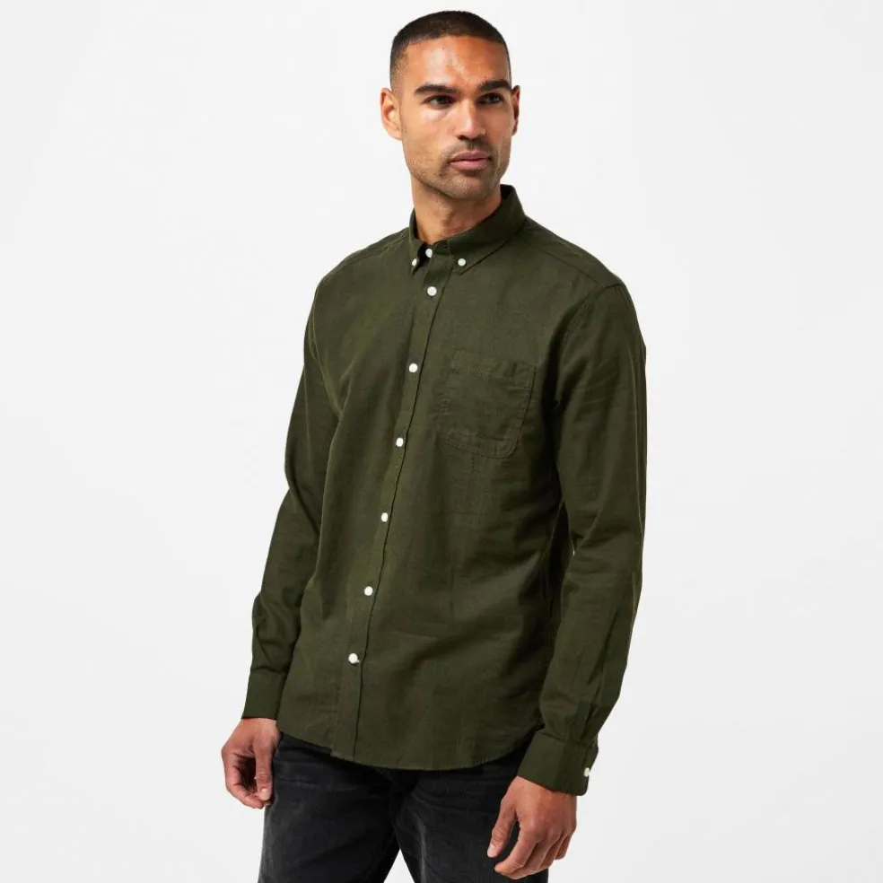 Men's Long-Sleeve Plain Shirt