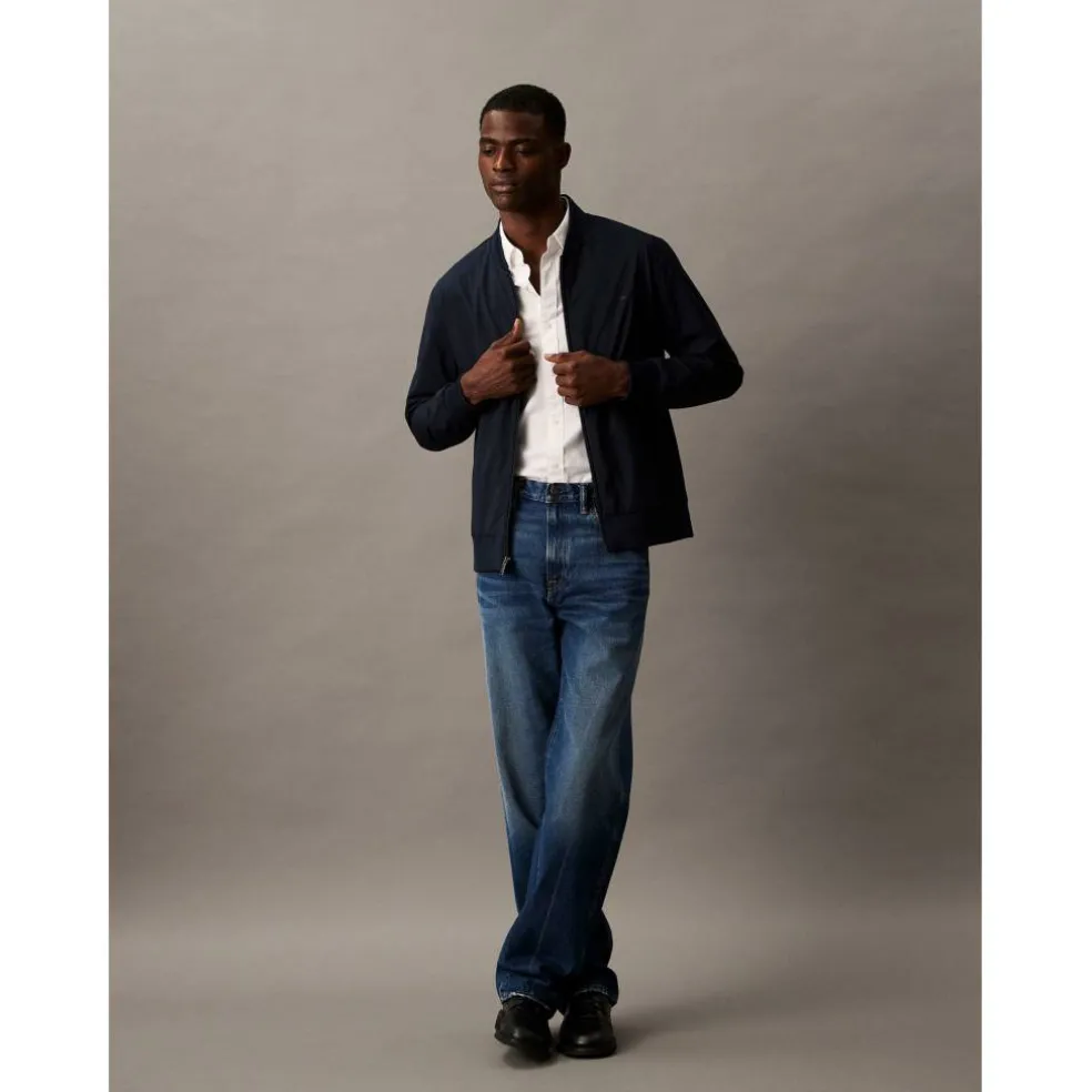 Men's Matte Long Sleeve Bomber Jacket
