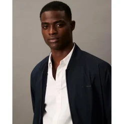 Men's Matte Long Sleeve Bomber Jacket