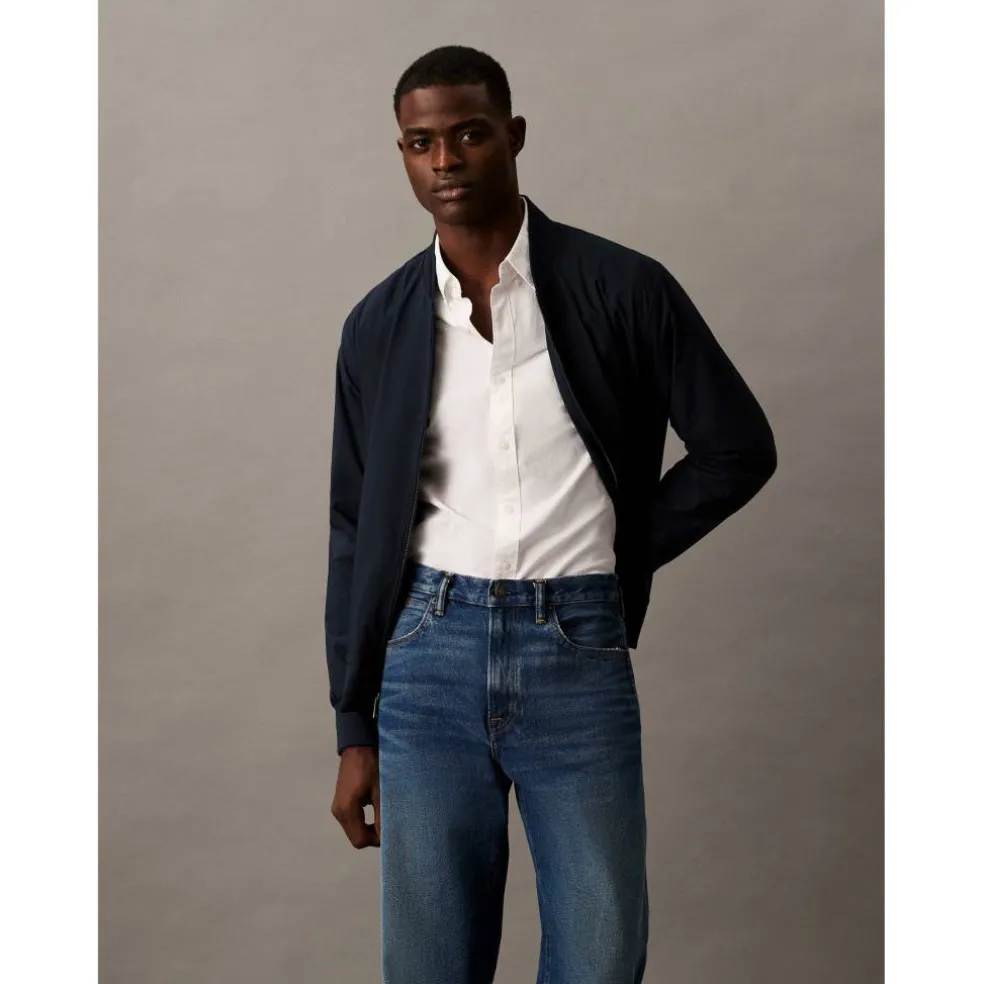 Men's Matte Long Sleeve Bomber Jacket