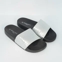 Mens Metallic Crocodile Strap Slider