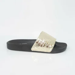 Mens Metallic Crocodile Strap Slider