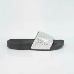 Mens Metallic Crocodile Strap Slider