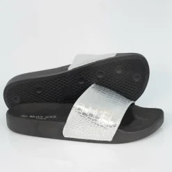 Mens Metallic Crocodile Strap Slider
