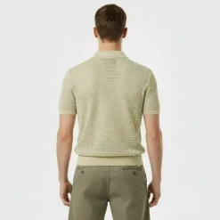 Men's Open Knit Short-Sleeve Polo Shirt