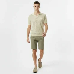Men's Open Knit Short-Sleeve Polo Shirt