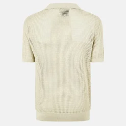 Men's Open Knit Short-Sleeve Polo Shirt